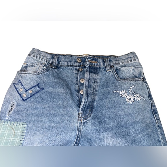 Free People Steinbeck Patched Straight-Leg Jeans size 27 - Picture 5 of 11